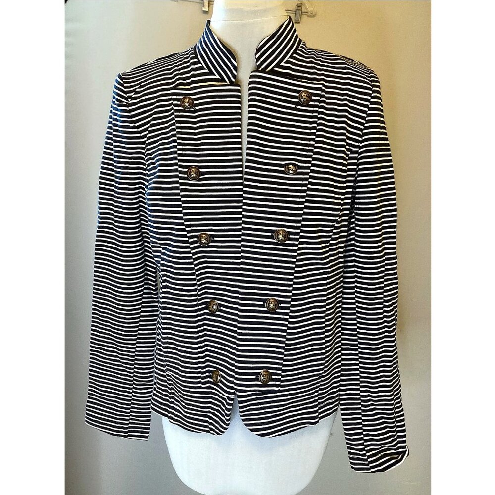 Tommy Hilfiger navt and white stripe military jacket nwt